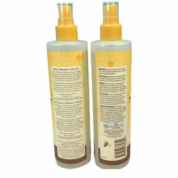 Burt'S Bees Cat Dander Reducing Spray Colloidal Oat Flour & Aloe Vera Set of 2 - Picture 5 of 5